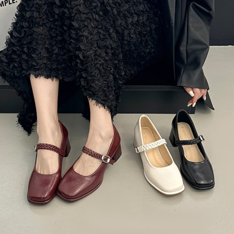 Women'S Formal Wear To A Wedding - Spring Square Toe Thick Heel Women