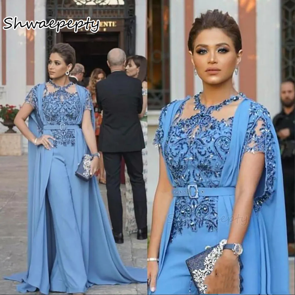 Women'S Formal Jumpsuit Evening Wear - Modern Women Blue Evening Jumpsuits Formal