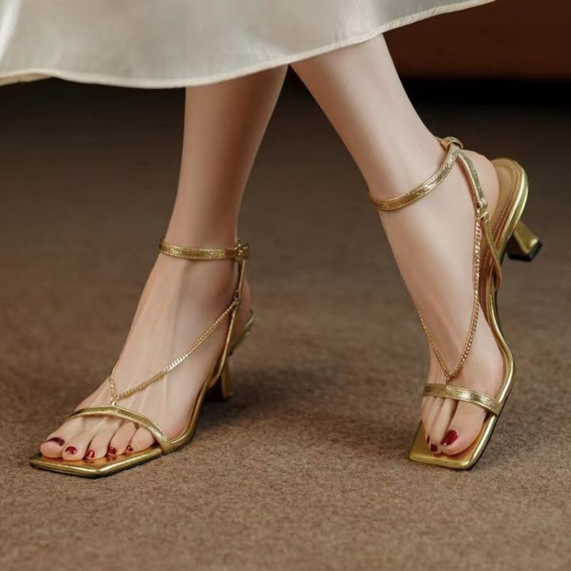 Women Chain Sandals High Heels - Women'S Formal Wear To A Wedding reseña y precio