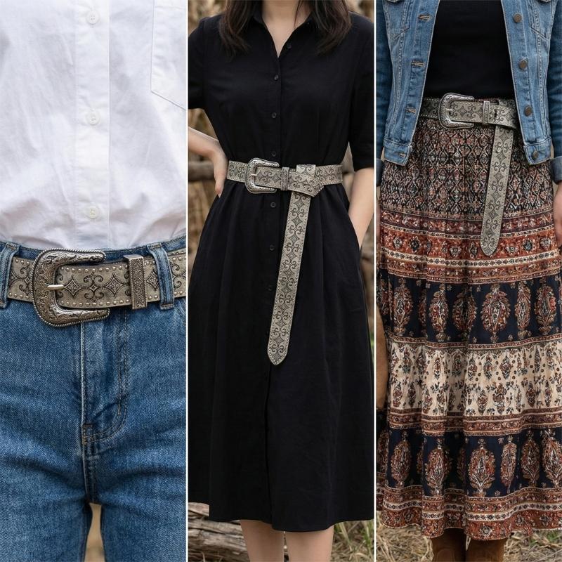 31BF Retro Western Pattern Riv - Women Formal Wear Western reseña y precio