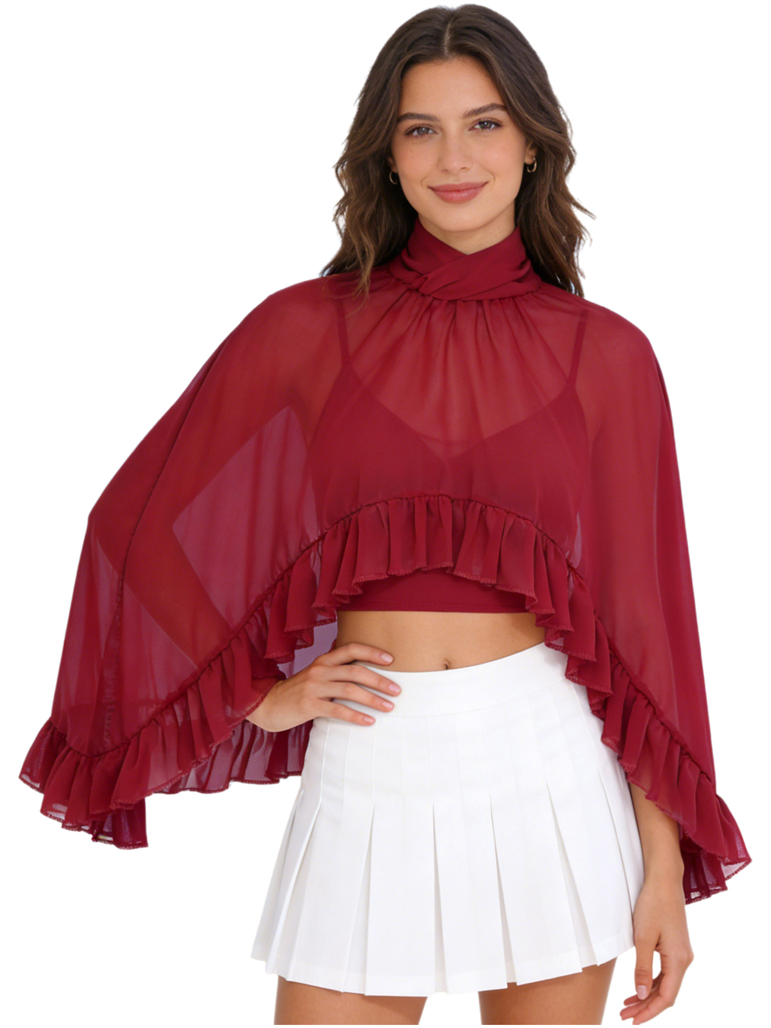 Women Chiffon Shawl Blouse Hig - Women Formal Wear Types reseña y precio