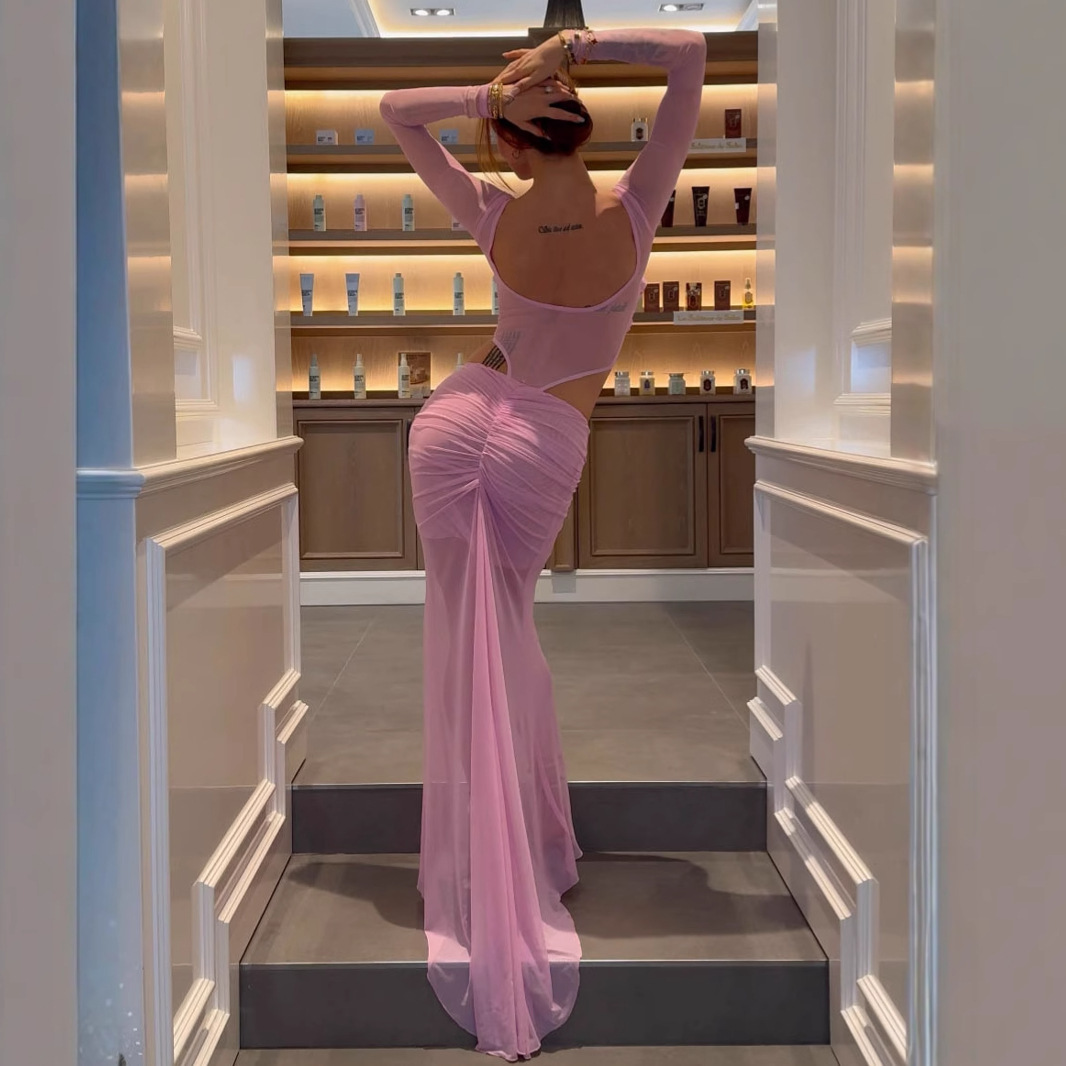 Pink Prom Dress 2 Pcs  Women J - Women'S Formal Jumpsuit Evening Wear reseña y precio