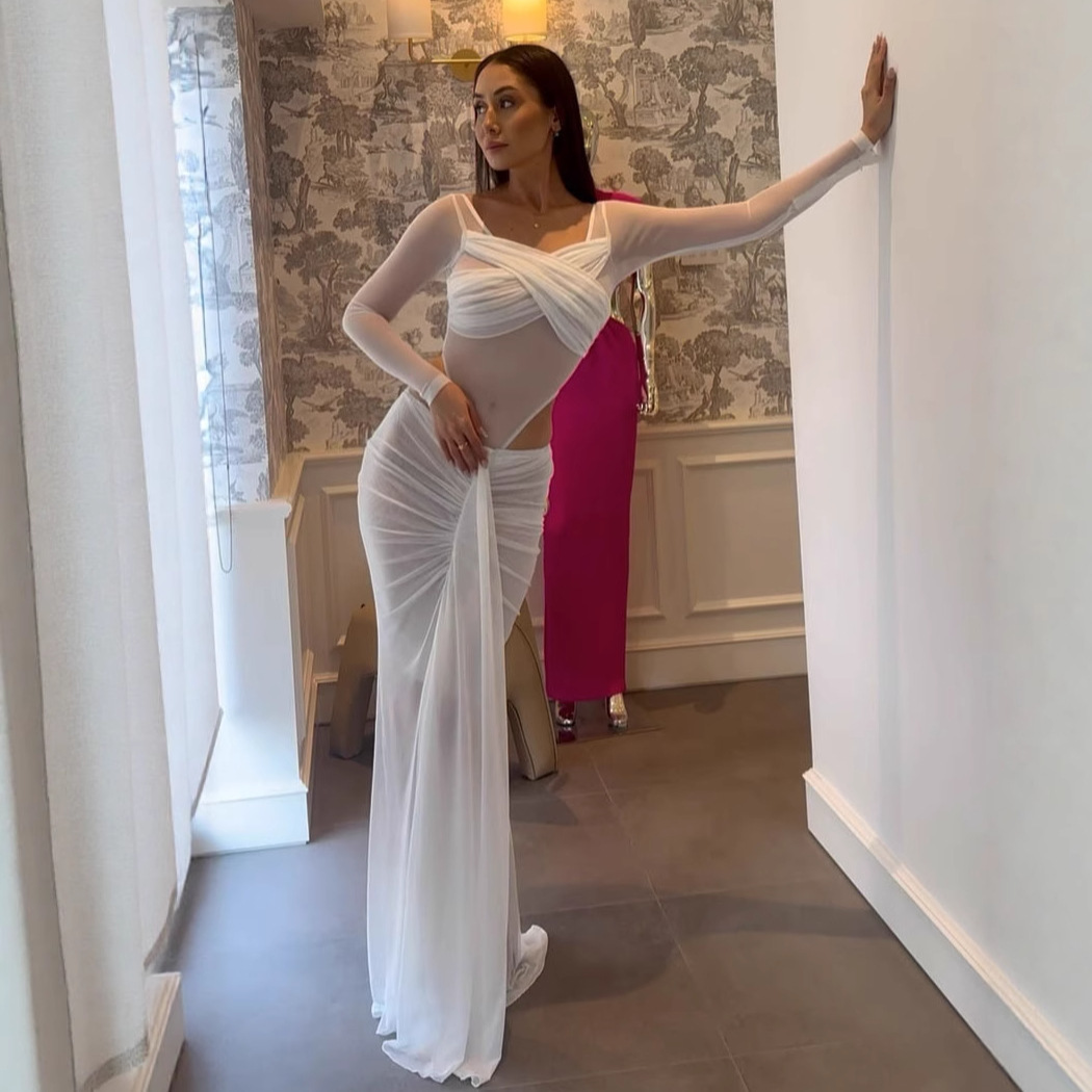 Pink Prom Dress 2 Pcs  Women J - Women'S Formal Jumpsuit Evening Wear reseña y precio