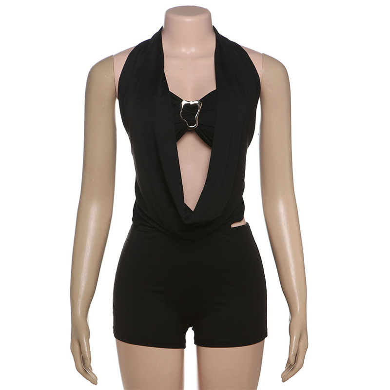 Black Women Jumpsuit Sexy Halt - Women'S Formal Jumpsuit Evening Wear reseña y precio