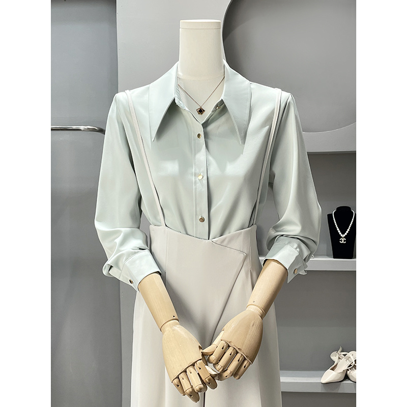 Long Sleeve Shirts Womens Chif - Women'S Formal Wear Blouse reseña y precio