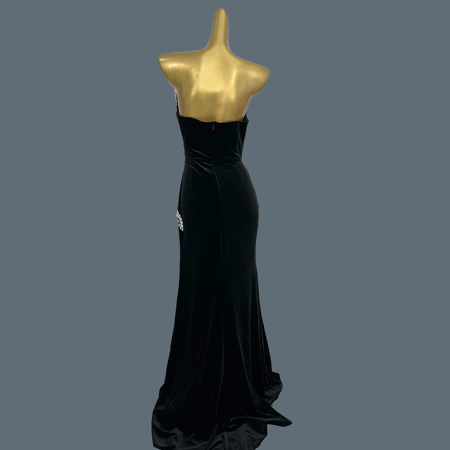 Black Velvet Floor-length Dres - Women Formal Wear Photoshoot reseña y precio