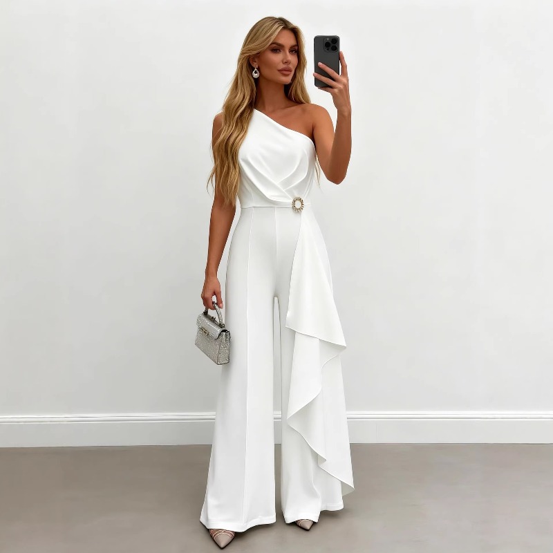 Elegant Women's White One Shou - Women'S Formal Jumpsuit Evening Wear reseña y precio
