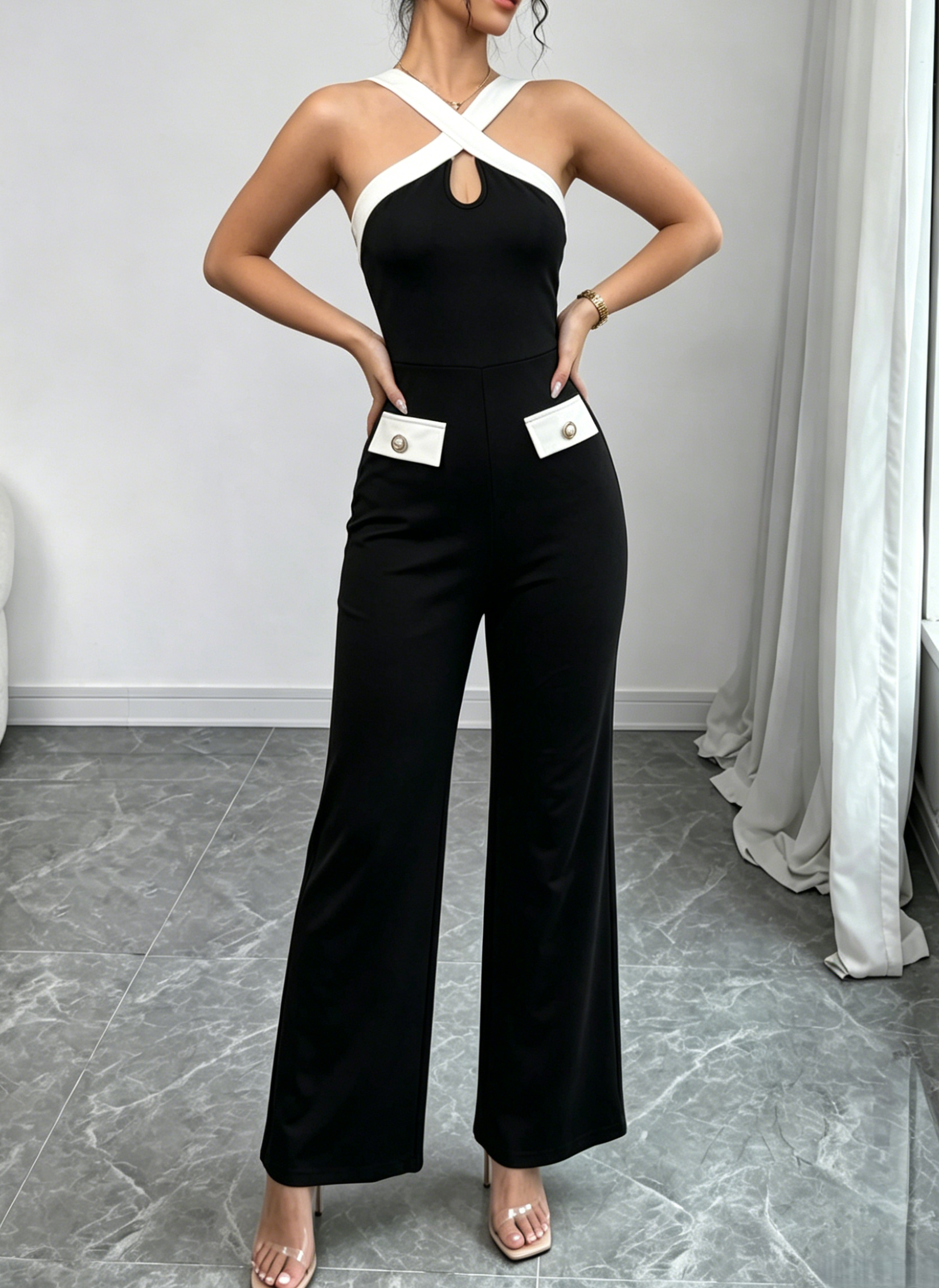 Women's Jumpsuit Crisscross Ha - Women'S Formal Jumpsuit Evening Wear reseña y precio