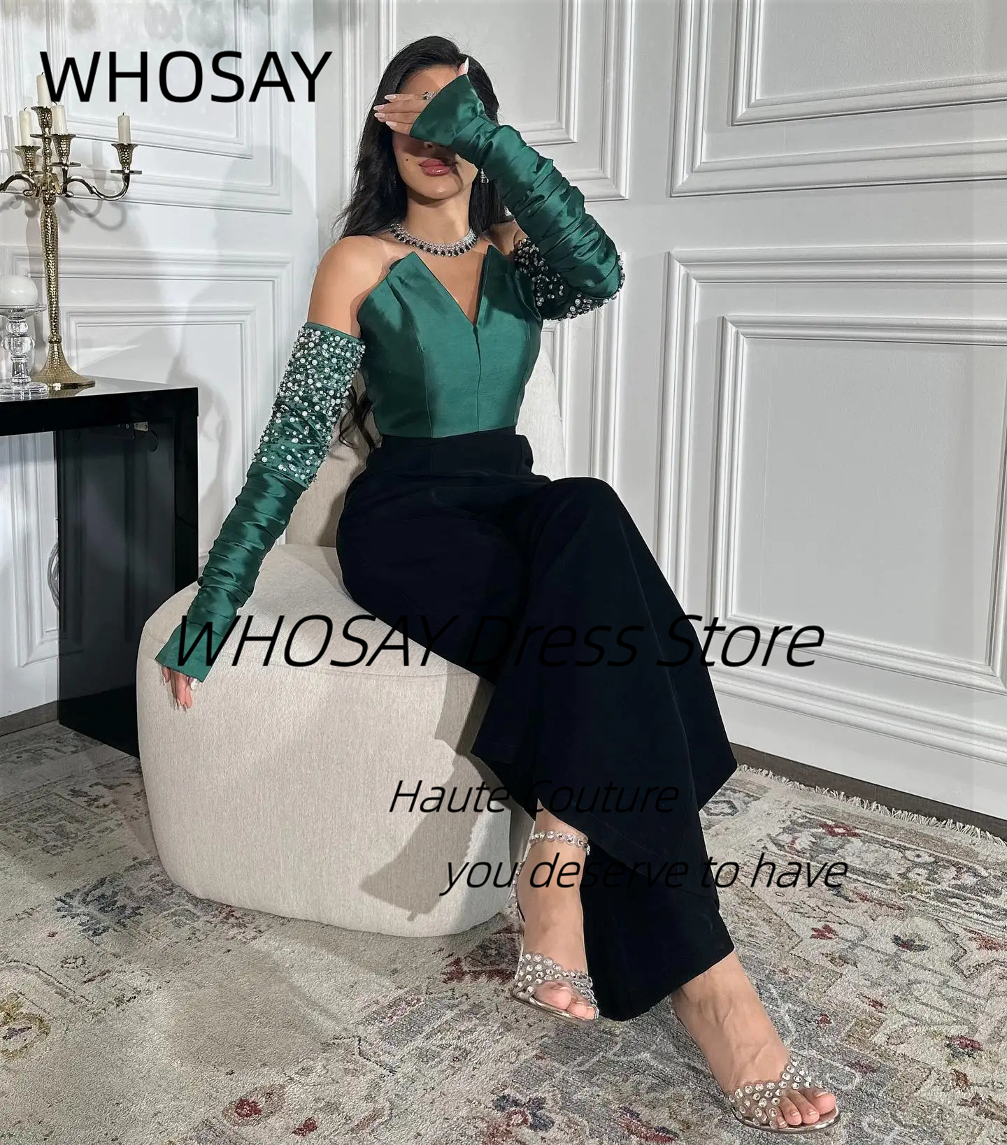 WHOSAY Customized Bead Long Sl - Women'S Formal Jumpsuit Evening Wear reseña y precio