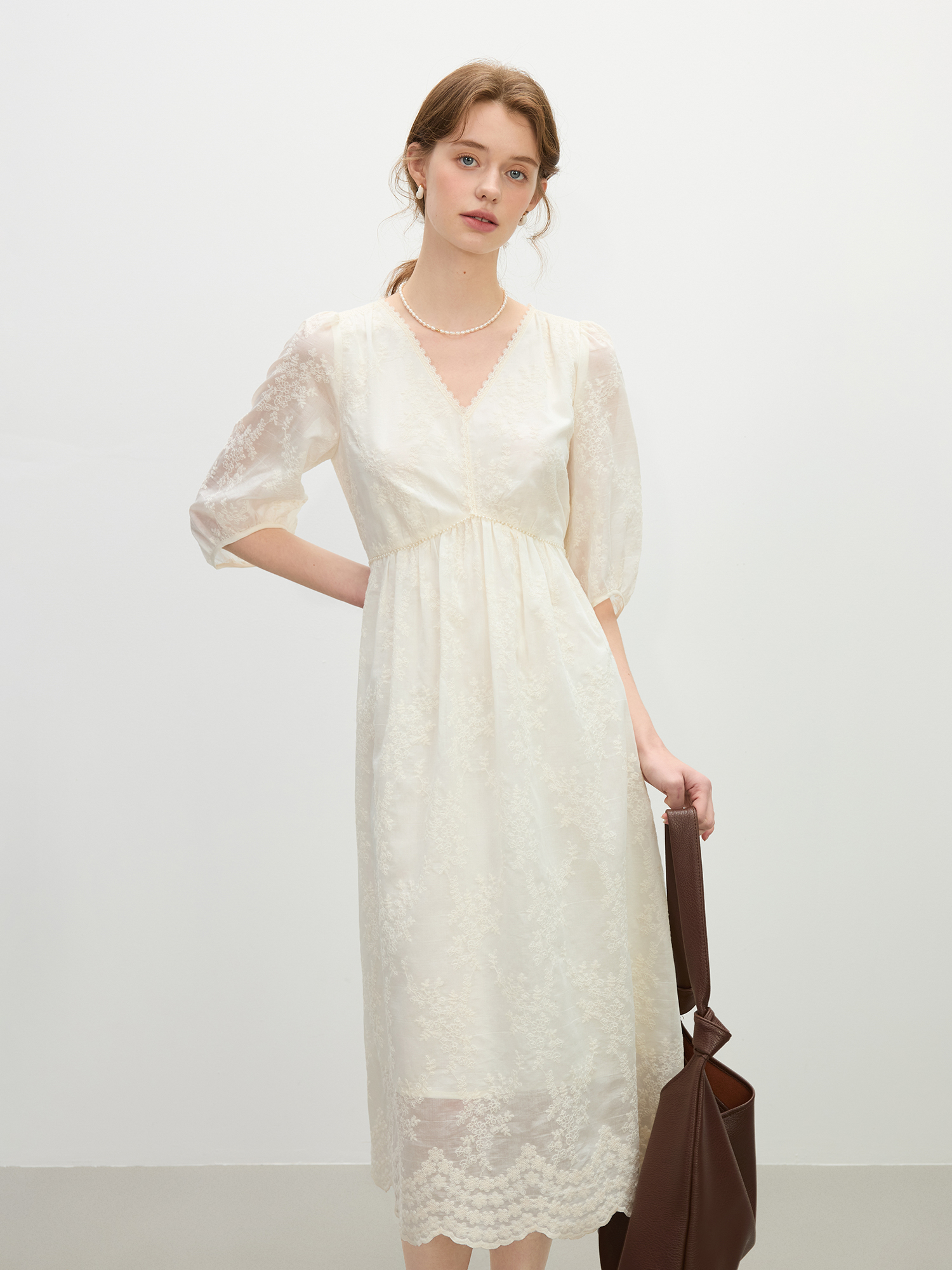 FSLE French Jacquard Lace Maxi - Formal Gala Wear Women reseña y precio