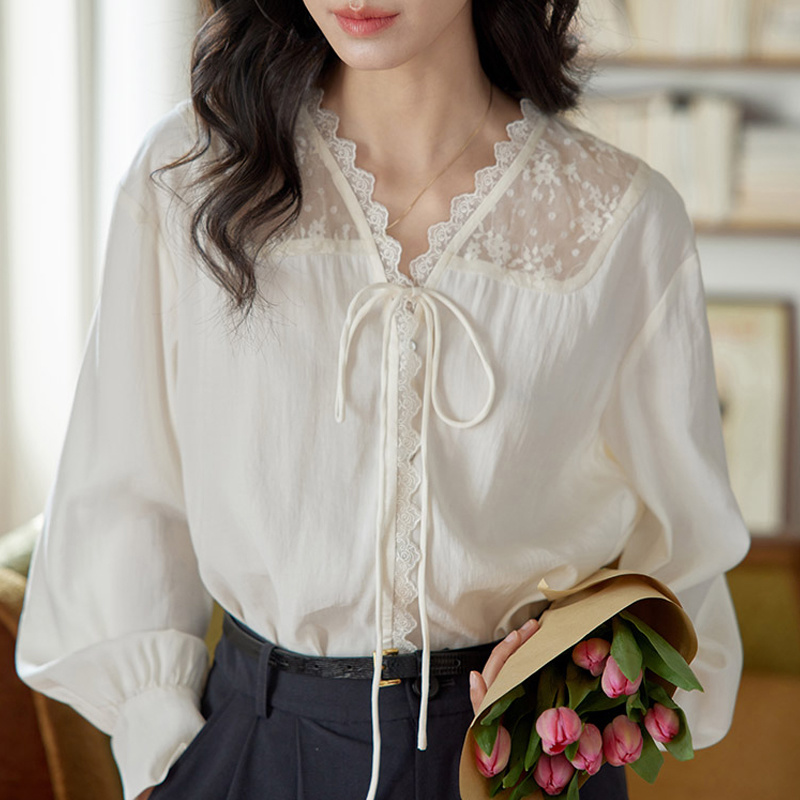 Long Sleeve Shirts Womens Sati - Women'S Formal Wear Blouse reseña y precio