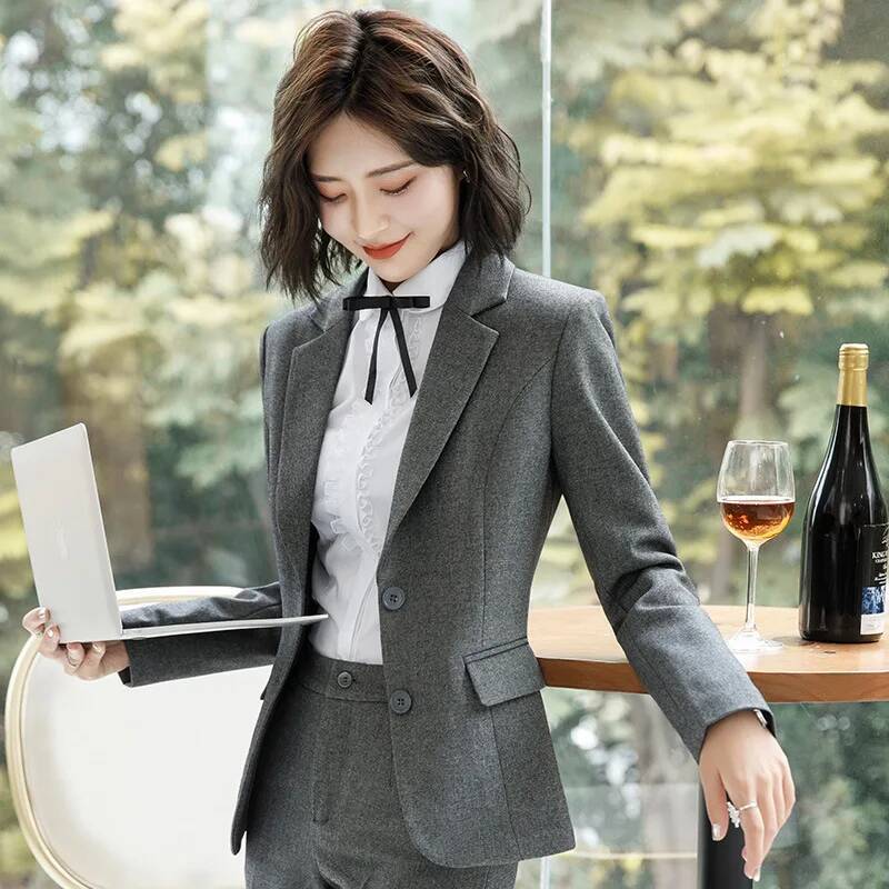 Novelty Gray Formal Blazers an - Women Formal Office Wear Tops reseña y precio