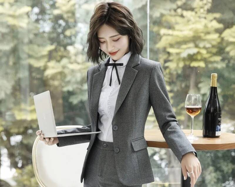 Novelty Gray Formal Blazers an - Women Formal Office Wear Tops reseña y precio