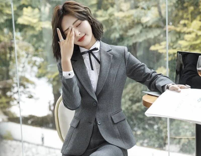 Novelty Gray Formal Blazers an - Women Formal Office Wear Tops reseña y precio