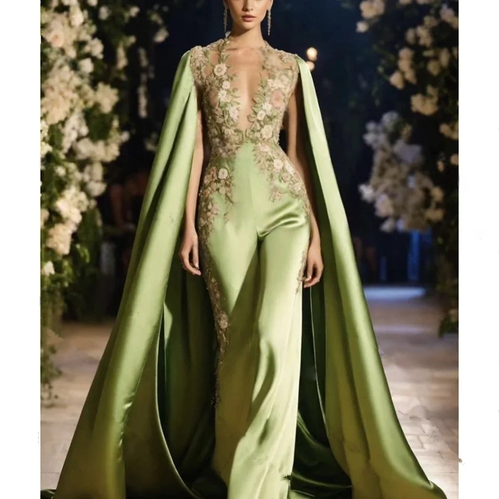 Elegant Green Prom Jumpsuit wi - Women'S Formal Jumpsuit Evening Wear reseña y precio