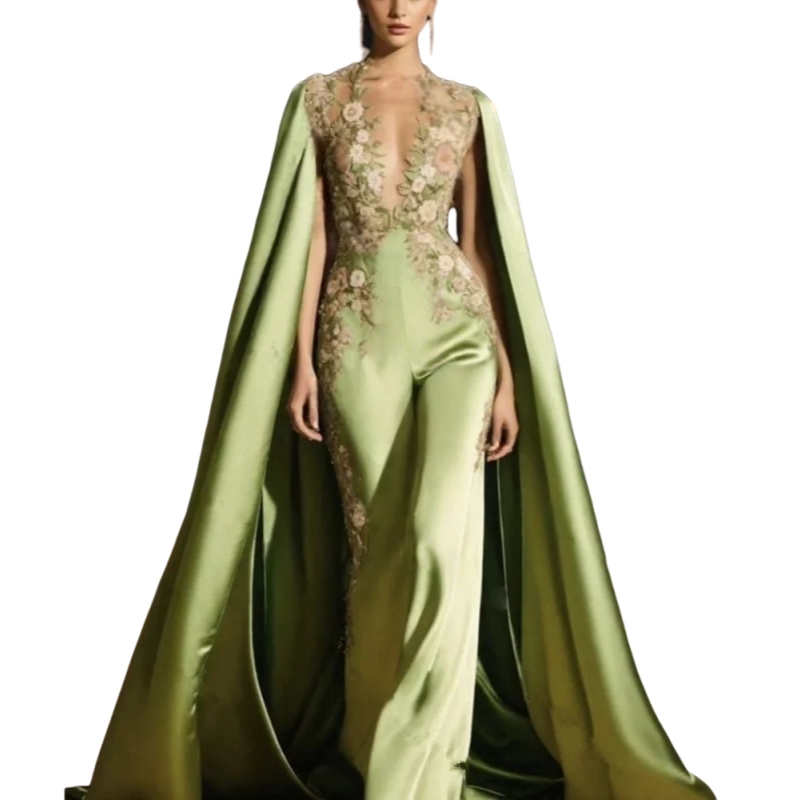 Elegant Green Prom Jumpsuit wi - Women'S Formal Jumpsuit Evening Wear reseña y precio