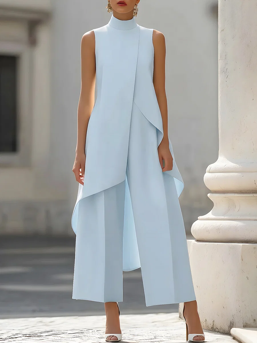 Sleeveless High Neck Jumpsuit  - Women'S Formal Jumpsuit Evening Wear reseña y precio