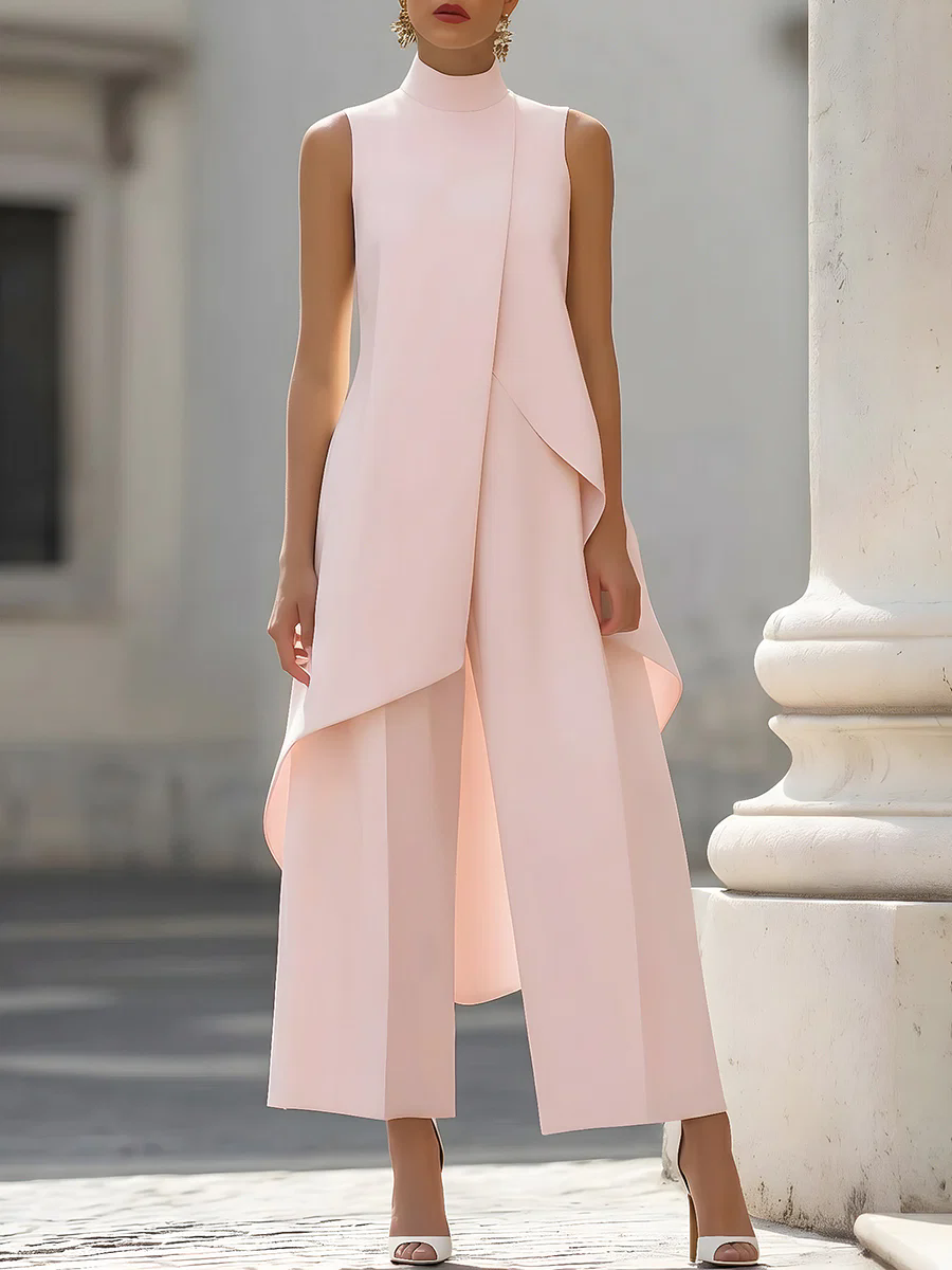 Sleeveless High Neck Jumpsuit  - Women'S Formal Jumpsuit Evening Wear reseña y precio