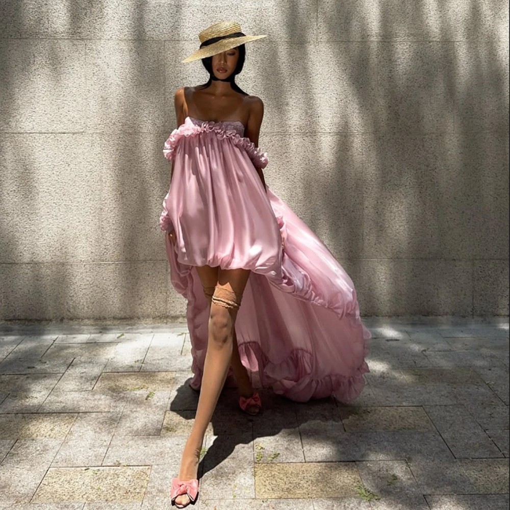 High Low Pink Summer Holiday D - Women Formal Wear Photoshoot reseña y precio