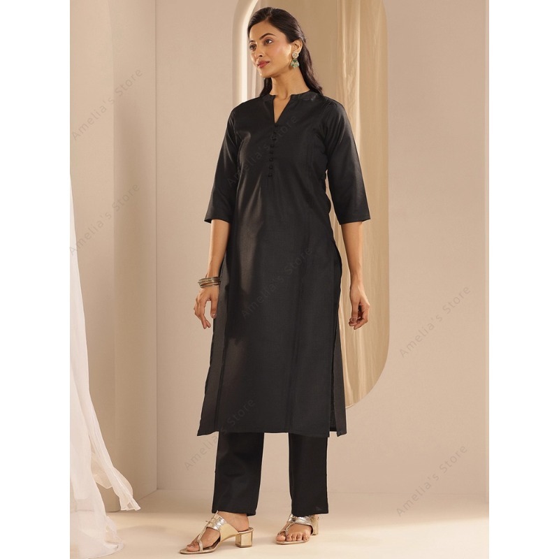 Women's Black Jacquard Kurta P - Women'S Formal Wear Blouse reseña y precio