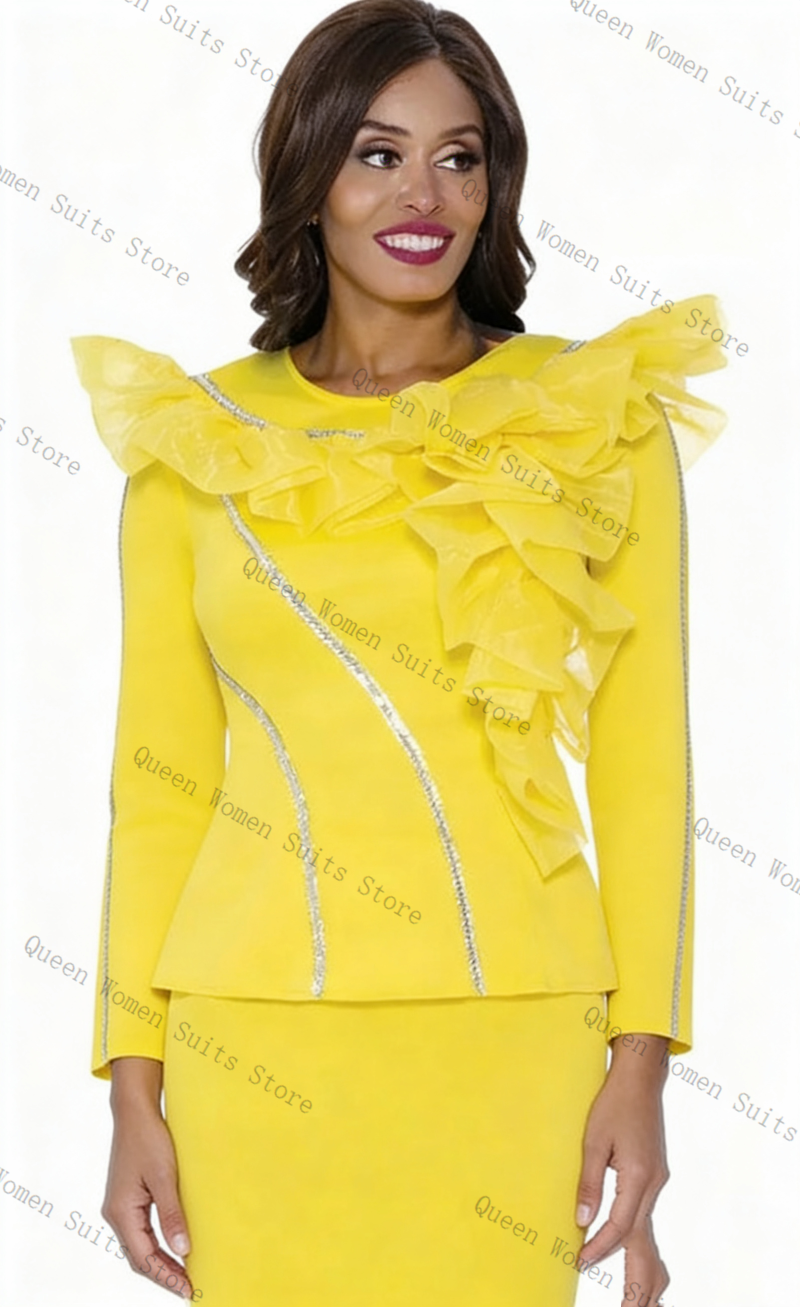 Crystals Yellow Women Suit Ski - Yellow Formal Wear Women reseña y precio