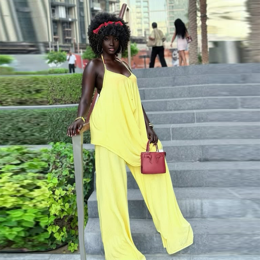 Elegant Yellow Two Pieces Wome - Yellow Formal Wear Women reseña y precio