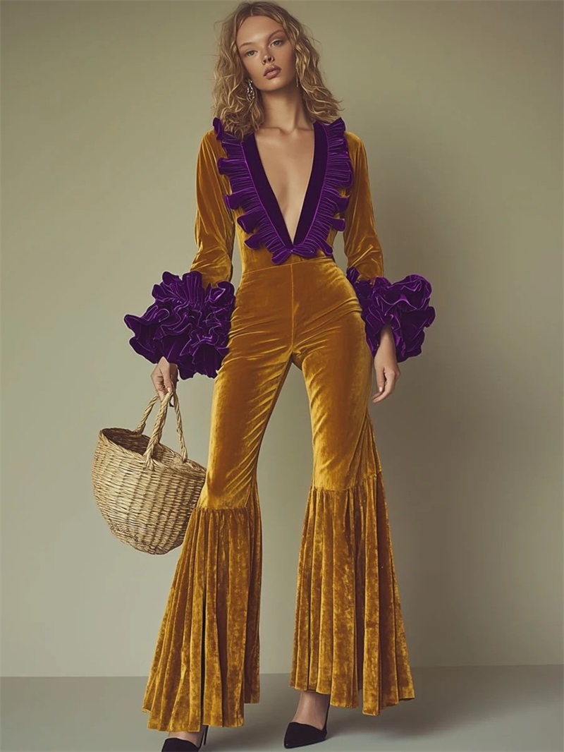 Yellow Purple Velvet Women Jum - Yellow Formal Wear Women reseña y precio